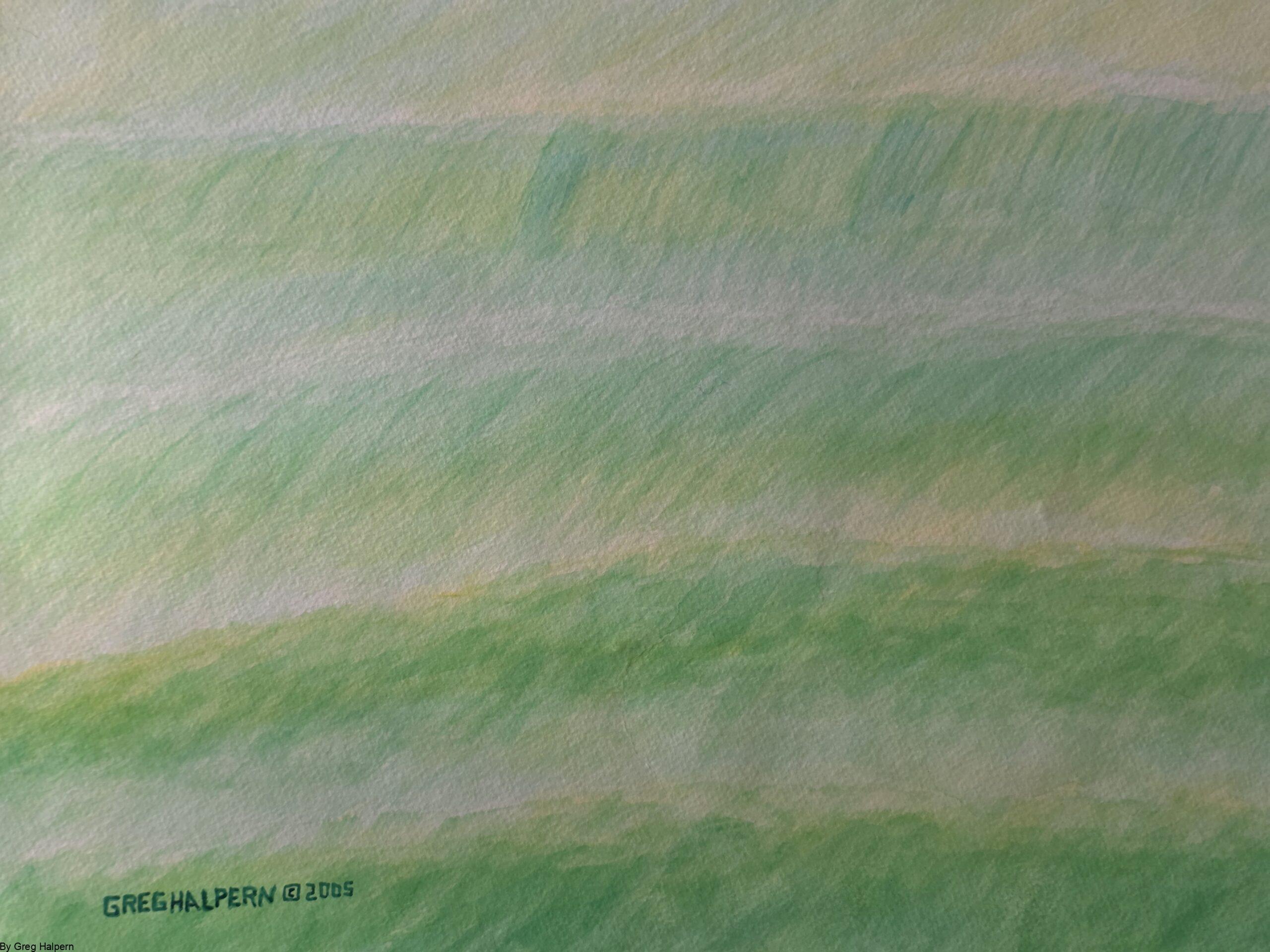 Original watercolor painting of four bands of grasses symbolizing wind, available for purchase