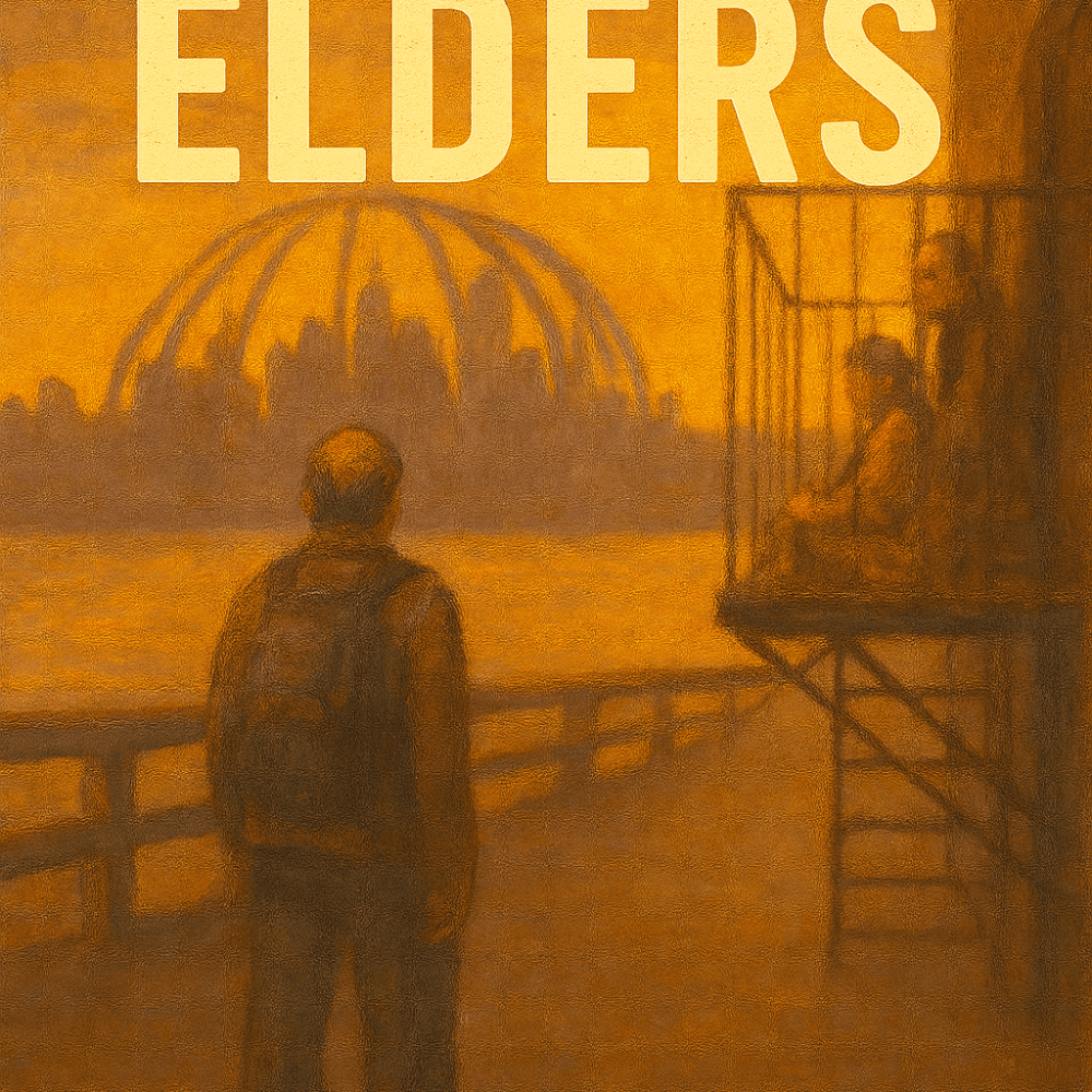 coverart for the science fiction story by Greg Halpern, Elders
