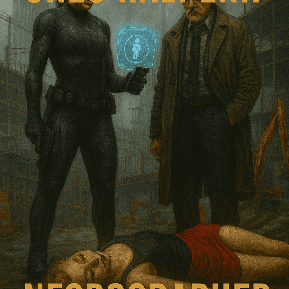 coverart for the science fiction story by Greg Halpern titled Necrographer
