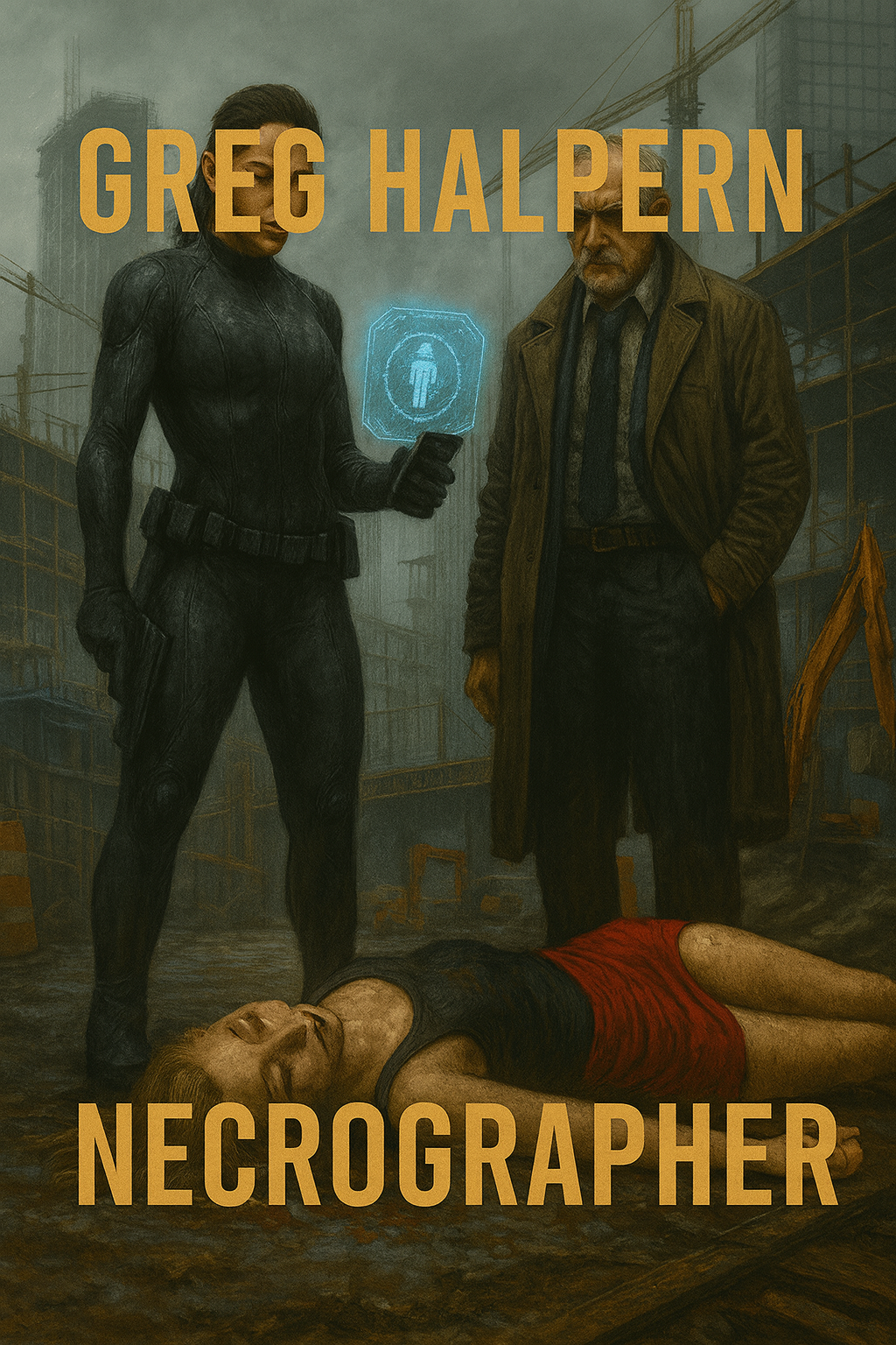 coverart for the science fiction story by Greg Halpern titled Necrographer